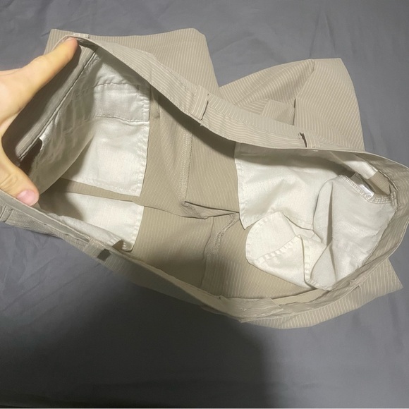 Nike Golf Shorts Dri Fit Performance Beige Brown Athletic Mens Size 38 Striped - Picture 6 of 8